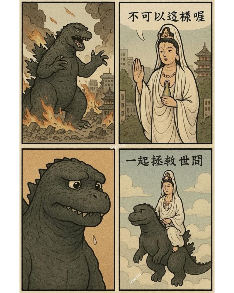 Kannon riding King Kong